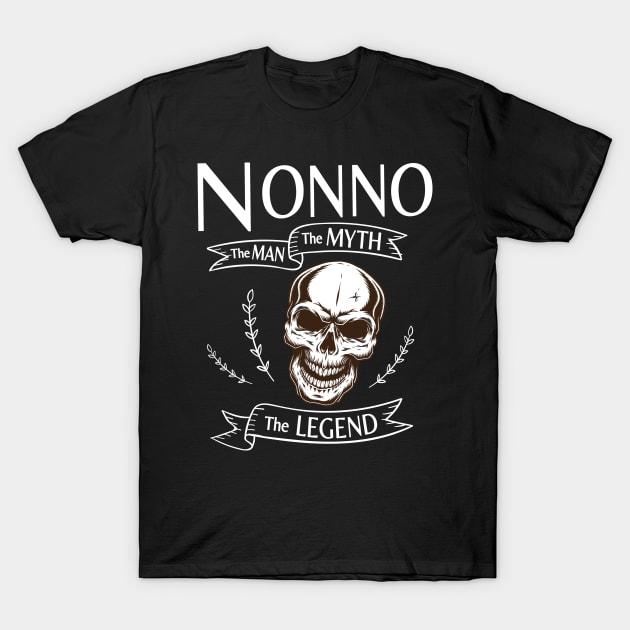Nonno The Man The Myth The Legend Happy Father Halloween Day Skeleton Lover Fans T-Shirt by joandraelliot